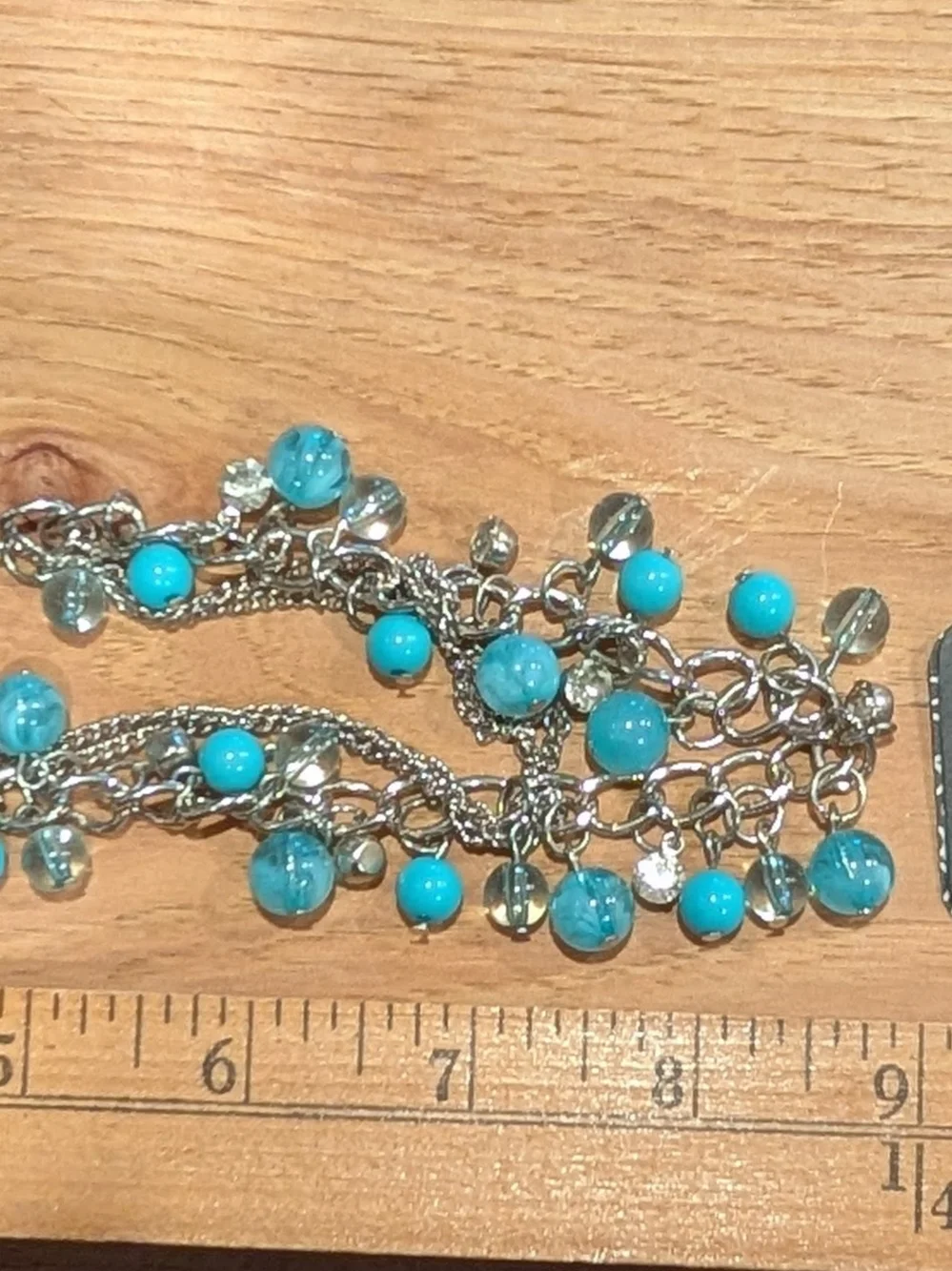 paparazzi Silver-Tone Layered Necklace and Bracelet Set with Turquoise Beads